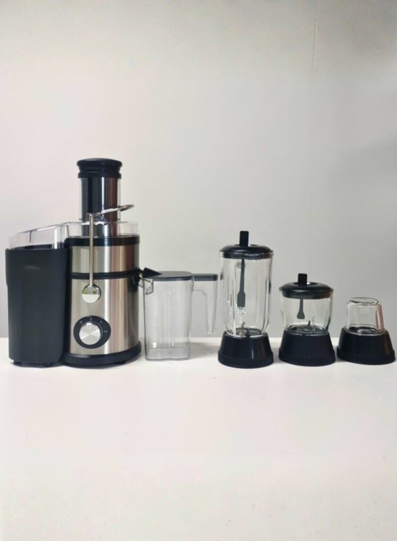 خلاط وعصارة 5 في 1 | عصارة ومطحنة وخلاط متعدد الوظائف بقوة 1500 واط مع وعاء كبير بسعة 2.5 لتر | 3 سرعات | أجزاء قابلة للفصل، سهولة التنظيف ومحرك قوي - Image 4